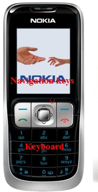 Nokia 2630 Showing Navigation Keys and Keyboard