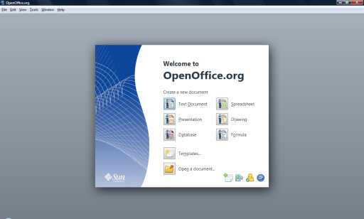 OPen Office Starting window